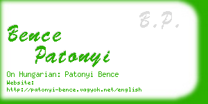 bence patonyi business card